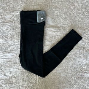Victoria’s Secret Pink Black Leggings with Grey and Teal Side Panel - Size Small